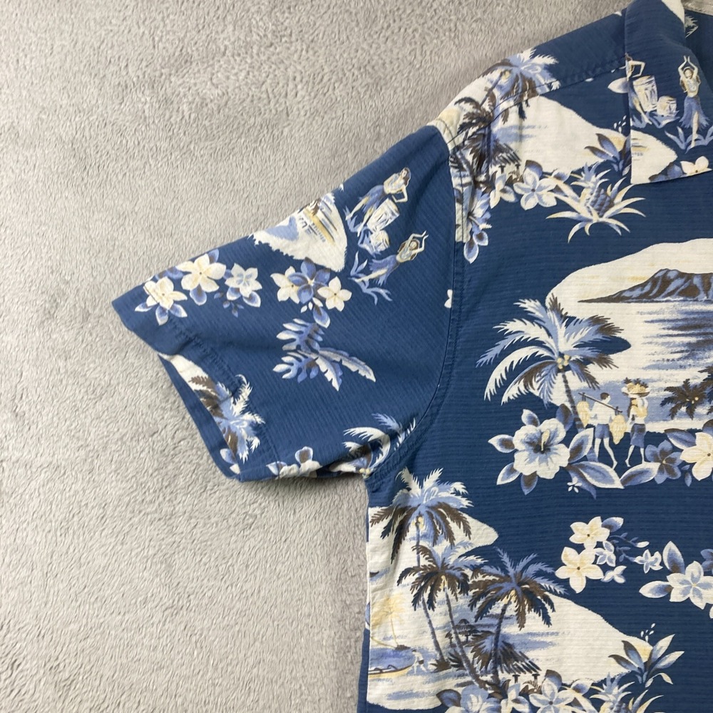 Tommy Bahama Hawaiian Shirt Men Large All Over Print Blue Silk Button Up Casual - Picture 6 of 16